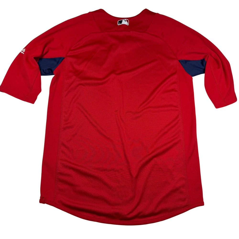 Majestic St. Louis Cardinals MLB Authentic Cool Base Red 1/4 Zip Jersey Mens M - Picture 2 of 6